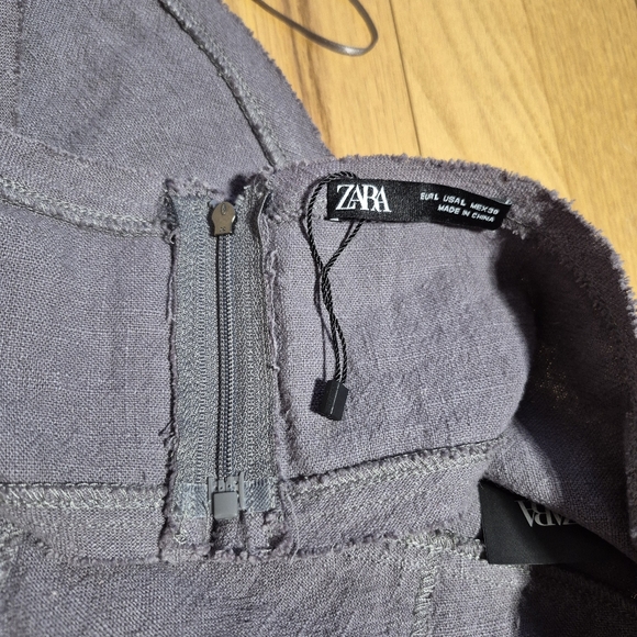 ZARA Studded Chain mail Cropped Halter Top Grey/Gunmetal Size Large - New - Picture 9 of 11